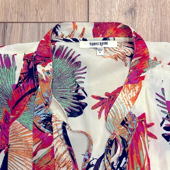 Daniel Rainn short sleeve blouse shirt top tunic lightweight 1X colorful - Picture 2 of 8